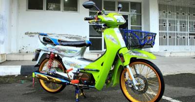 Modifikasi Honda Grand 1996 - Aceh : Pesona Bebek Thailook Style Bertabur Warna Cerah