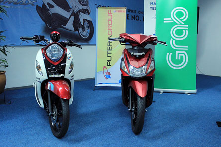 Motor-motor Yamaha yang dapat diperoleh melalui program promo kerjasama Yamaha melalui dealer Putera Group dengan Grab Indonesia