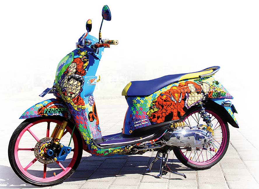 Honda Scoopy '10 Banyuwangi : Hot Trend Puzzle 3D Sticker Honda Scoopy '10 Banyuwangi : Hot Trend Puzzle 3D Sticker