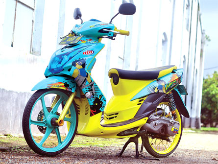 Kumpulan Gambar modifikasi motor mio warna hijau tosca Terpopuler