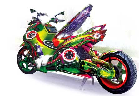 YAMAHA MIO SOUL '09 - MAKASSAR : MASKOT NOSTALGIA CUSTOM LOW RIDER