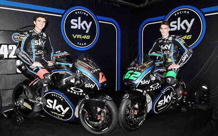 TIM SKY RACING VR46. Tahun pertama main di Moto2 dengan rider Bagnaia dan Manzi