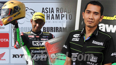 AZLAN SHAH. Sukses podium juara  dalam dua race Supersports 600 | IBNU SAMBODO. Pemilik Tim Manual  Tech KYT Kawasaki Racing